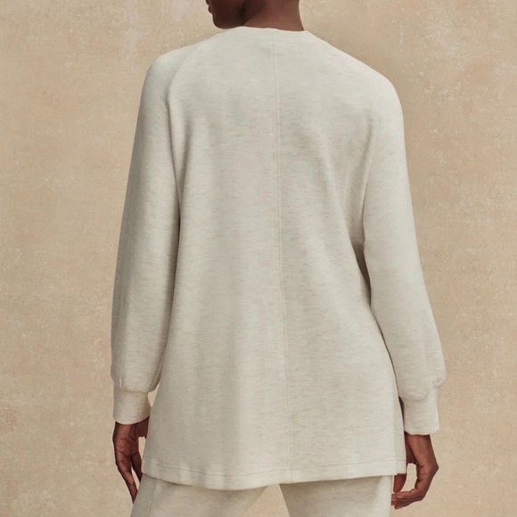 NWT Varley Augusta Zip-Through Sweat in Ivory Marl - Picture 5 of 6